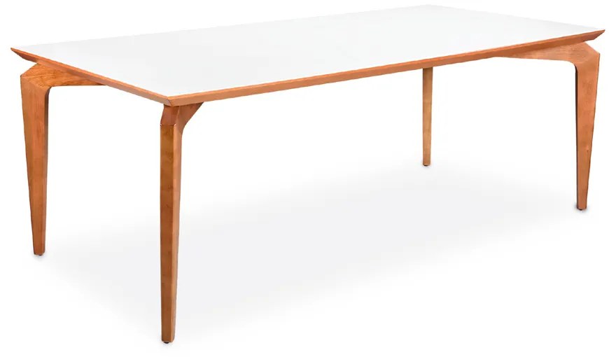 Mesa de Jantar Tamires Retangular Tampo de Vidro Madeira Liptus Design Sustentável