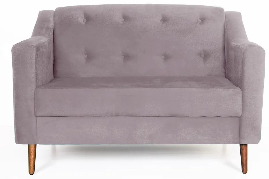 Namoradeira Bruna 1,20 m 2 Lugares Pés Palito Suede Crepe