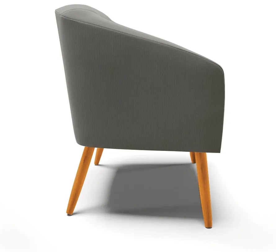 Poltrona Decorativa Pé Palito Castanho Stella Suede Grafite D03 - D'Rossi