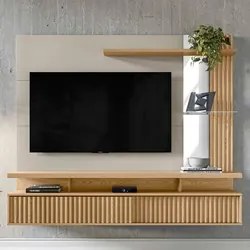 Painel Suspenso para TV até 60 Pol. 2 Portas Ripadas Cherry L06 Carval