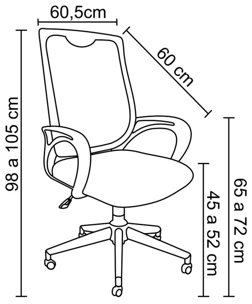 Cadeira Executiva Escritório kingdom PP Preta G56 - Gran Belo