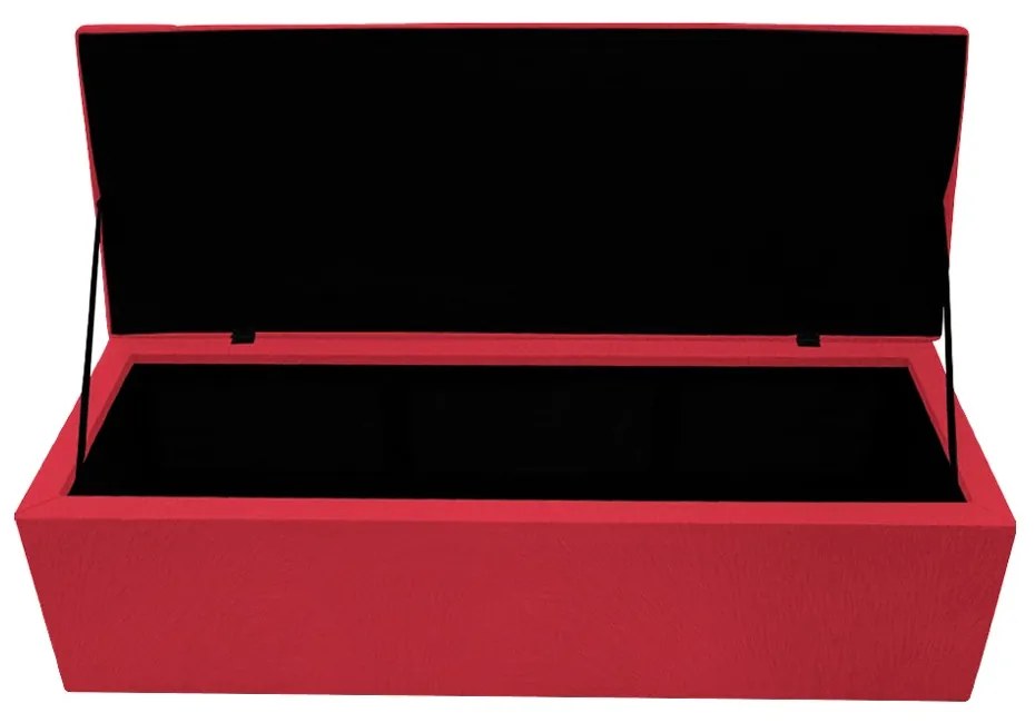 Calçadeira Copenhague 140 cm Casal Suede Vermelho - ADJ Decor