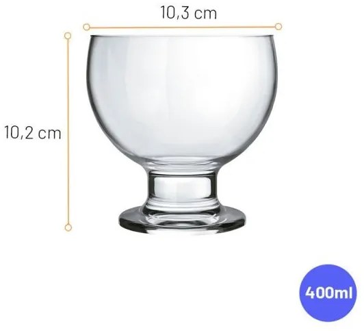 Taças de Vidro para Sorvete Paulista Nadir 400ml