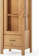 Cristaleira de Madeira 1 Porta de Vidro Hazel Carvalho Z25  - Mpozenat