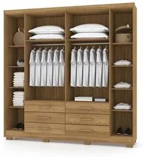 Guarda Roupa Casal 6 Portas 6 Gavetas 223cm Quebec V02 Nature/Brisa -