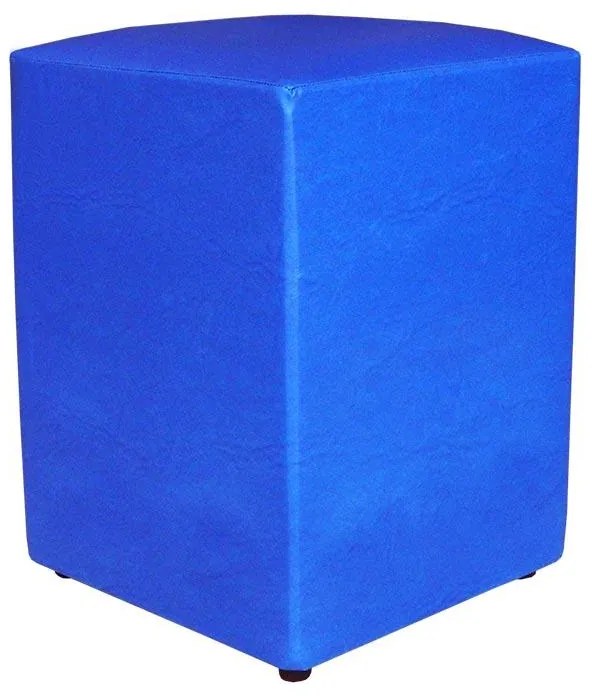 Mini Puff Pop Quadrado em Couro Sintético - Azul Royal