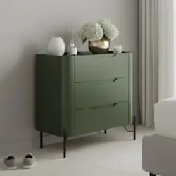 Mesa Cabeceira Para Quarto 68cm Kit 2 Blen Musgo/Preto I06 - Mpozenato