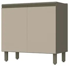 Balcão 80cm 2 Portas 100% MDF Sem Tampo Connect Duna/Cristal - Henn