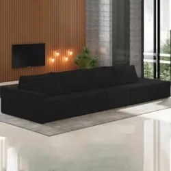 Sofá Ilha Modular com Puff para Sala Living 392cm Georgia Z08 Veludo P