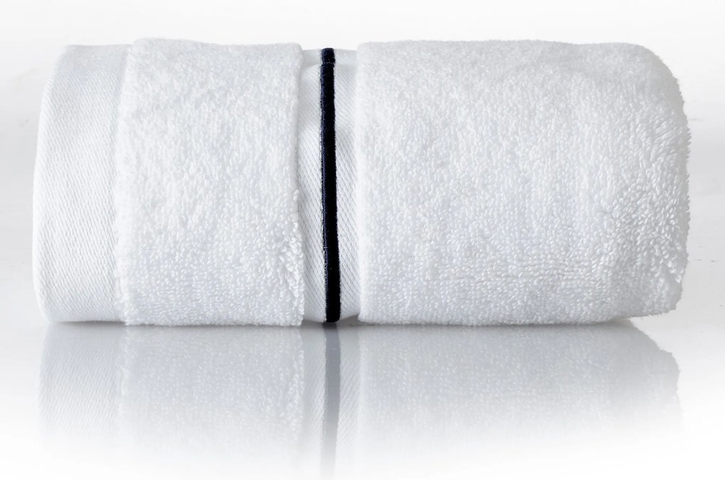 Toalha de Banho Kacyumara 100% Algodão Lázio  - Branco e Marinho  Branco e Marinho