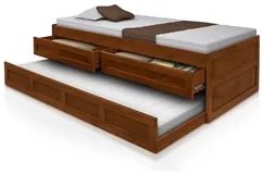Bicama Solteiro Juvenil 2 Gavetas Bianca Castanho - Atraente Móveis