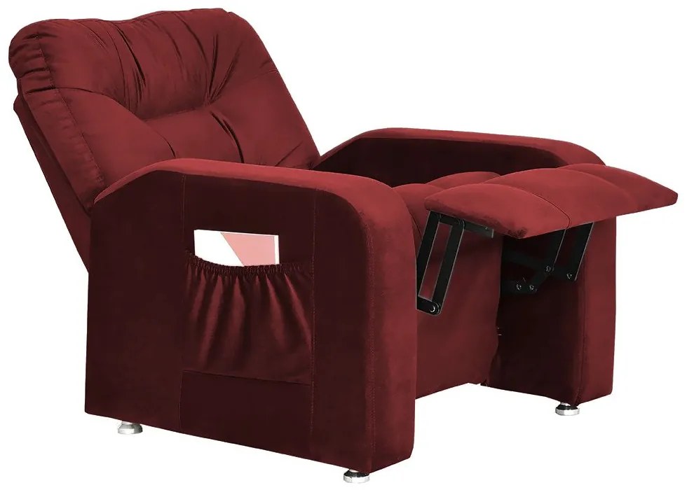Poltrona do Papai Azera Mx7 Reclinável Suede Vermelho - Matrix