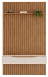 Painel para TV 60 Pol Ripado com Bancada Suspensa 143x240cm Pratisk D0