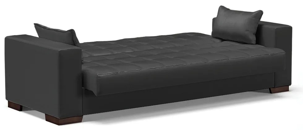 Sofá Cama Casal 3 Lugares 210cm Lisboa Corino  D03 - D'Rossi - Preto