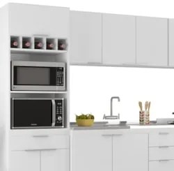 Armário de Cozinha CP06 Com Pia 120cm Pérola Z34 Branco - Mpozenat