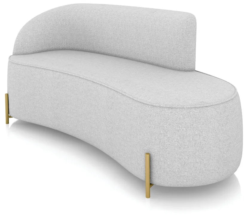 Sofá 3 Lugares Orgânico 180cm Pé Dourado Morgan Linho D03 - D'Rossi - Cinza