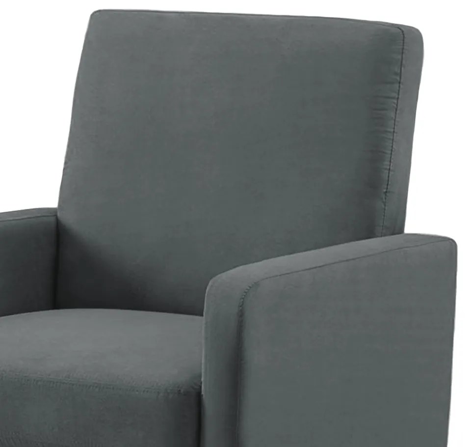 Poltrona Mirella Suede com Rodízios C05 - D'Rossi - Cinza