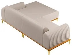 Sofá 265cm 4 Lugares com Chaise Direito Pés Gold Molino C-107 Linho Be