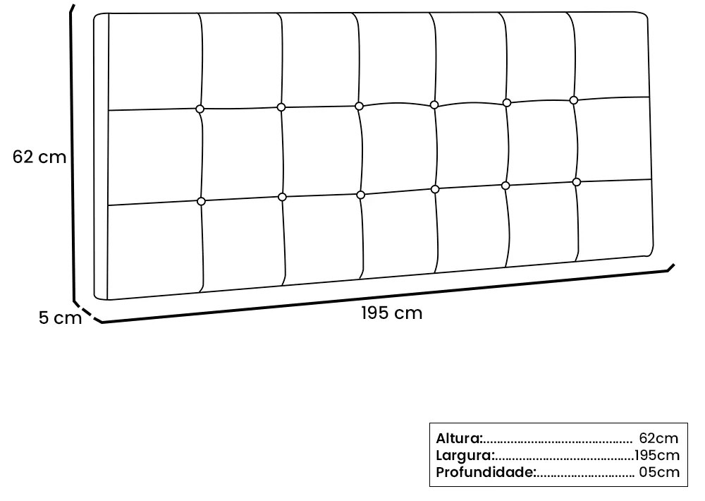 Cabeceira Painel Verona Para Cama Box King 195 cm Suede - D'Rossi - Café