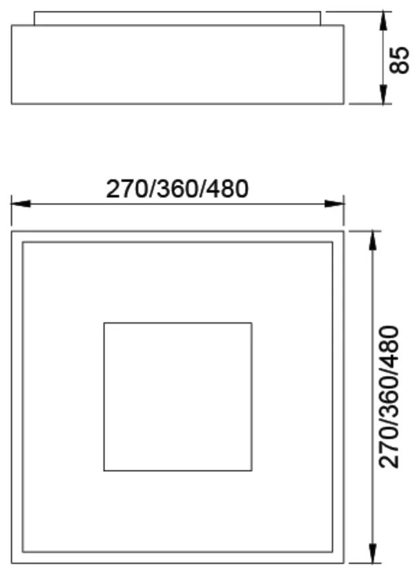 Plafon Dona 27X27Cm Led 16,4W Bivolt | Usina 19295/27 (FN-F - Fendi Fosco, 3000k)