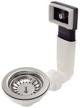 Válvula Tramontina 4 1/2" Luxo com Escape em Aço Inox Polido e Polipropileno para Pias e Cubas