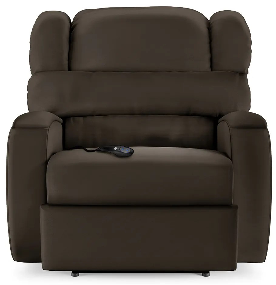 Poltrona do Papai Sala de Cinema Reclinável Kylie Controle Power Elétrico PU Marrom G23