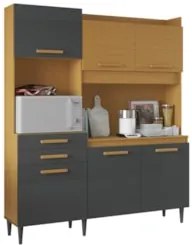 Armário de Cozinha Compacta 182cm Noir Cinamomo/Grafite A15 - Mpozenat