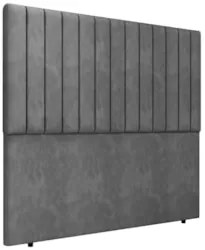 Cabeceira Cama Box Queen 160cm Estofada Plutus Veludo Cinza Z04 - Mpoz