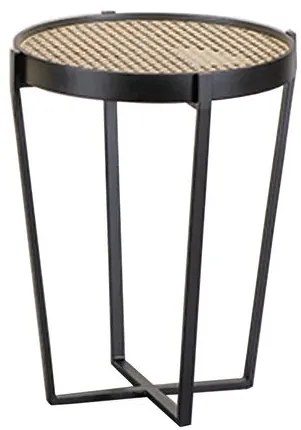 Mesa Apoio Lira Alta Tampo Preto+Palha Base Preta - 77983 Sun House