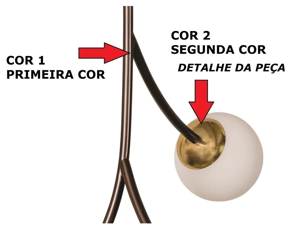 Luminaria De Chão Zucca Ø24,5X161Cm 2Xg9 / Globo Ø12Cm / Coluna | Usin... (BZ-M / DR-PV - Bronze Metálico / Dourado Brilho Polido Verniz, AMBAR)