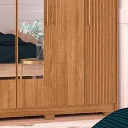 Guarda Roupa Casal 6 Portas com Espelho 223cm Luko V02 Nature/Brisa -