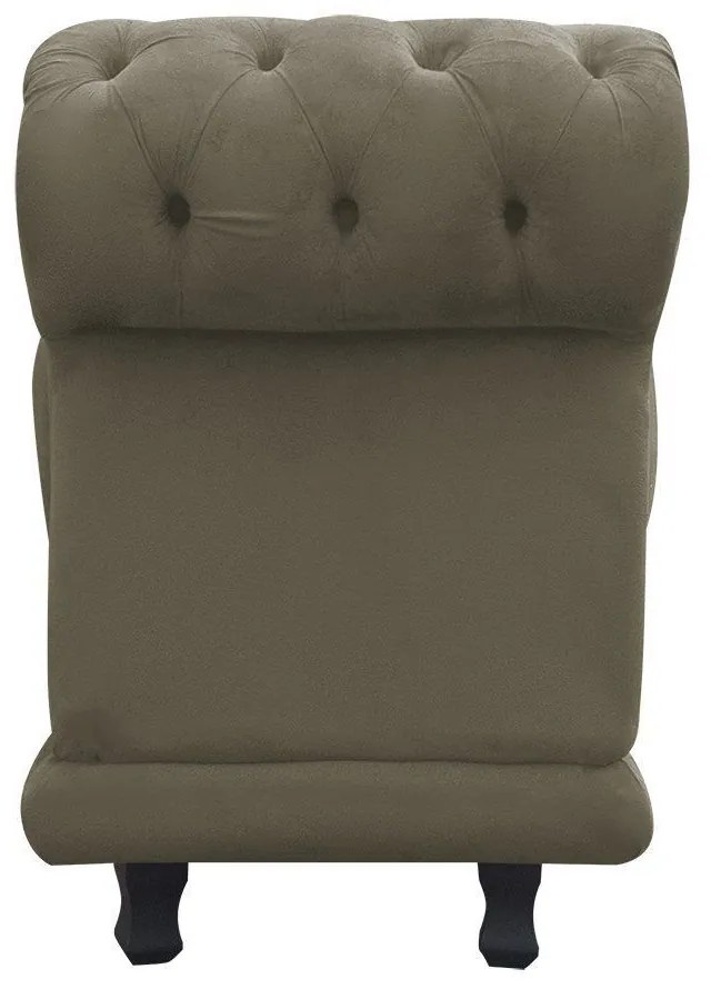 Kit 02 Recamier Barcelona Namoradeira Calçadeira Suede Marrom Rato - D'Rossi