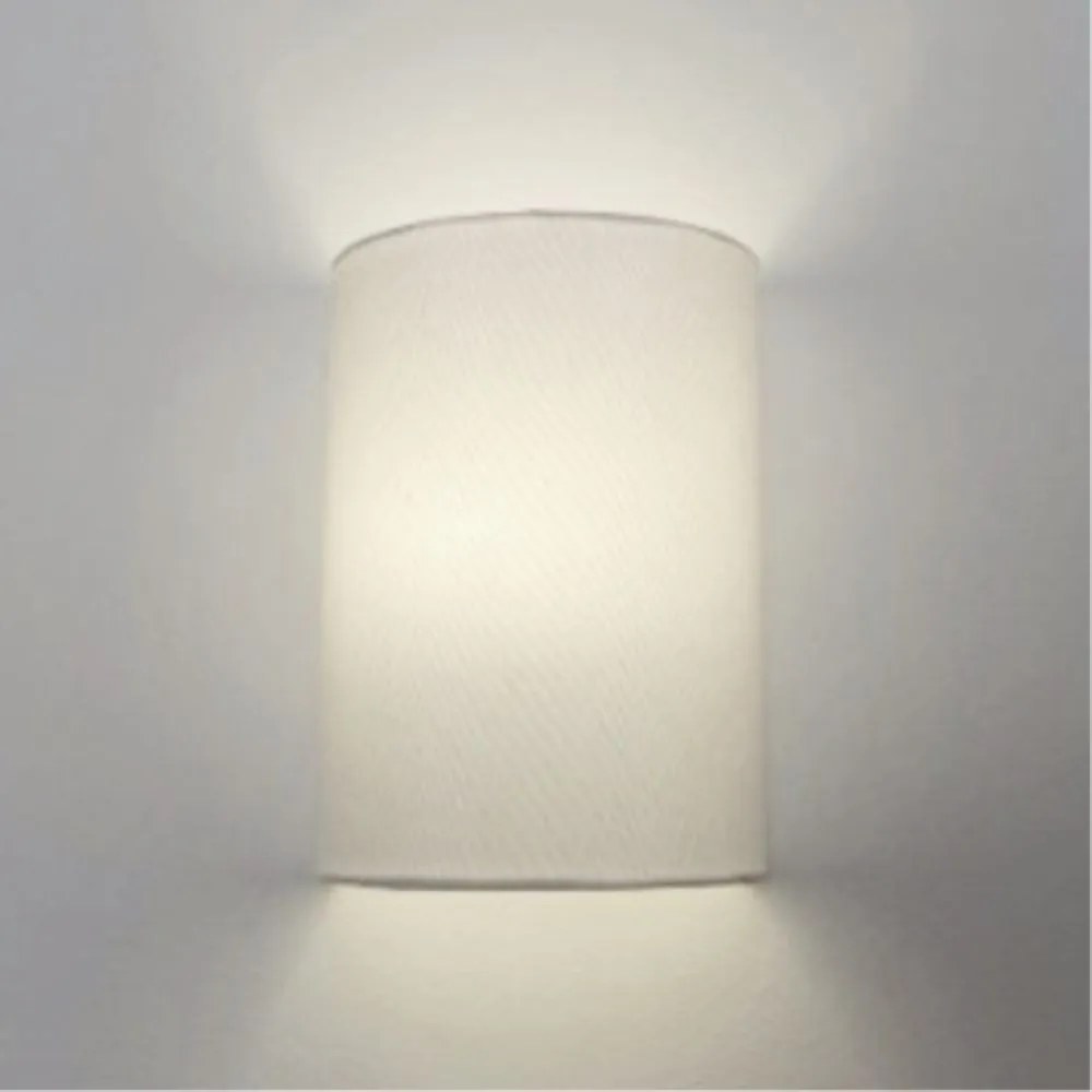 Arandela Meia Cana Retro Md-2003 Cúpula em Tecido 25/18x10cm Branco - Bivolt