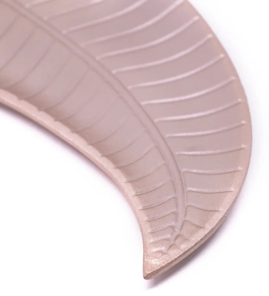 Bandeja Decorativa de Madeira Folha Rosê 2x35x13cm - D'Rossi