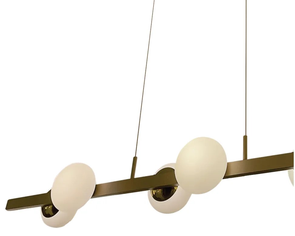 Pendente Aivi 14X10X100Cm Led 30W - Usina 19750/6 Led (MR-T - Marrom Texturizado, 4000k, 220v)