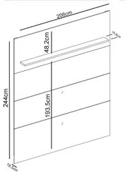 Painel para TV 75 Pol com Rack Bancada 208cm Luna M01 Fendi/Naturale -