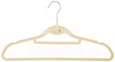 Kit 120 Cabides De Veludo Antideslizante com Mini Gancho