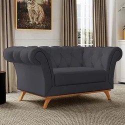 Sofá para Sala de Estar 150cm 1 Lugar Base Madeira Império C-03 Corano