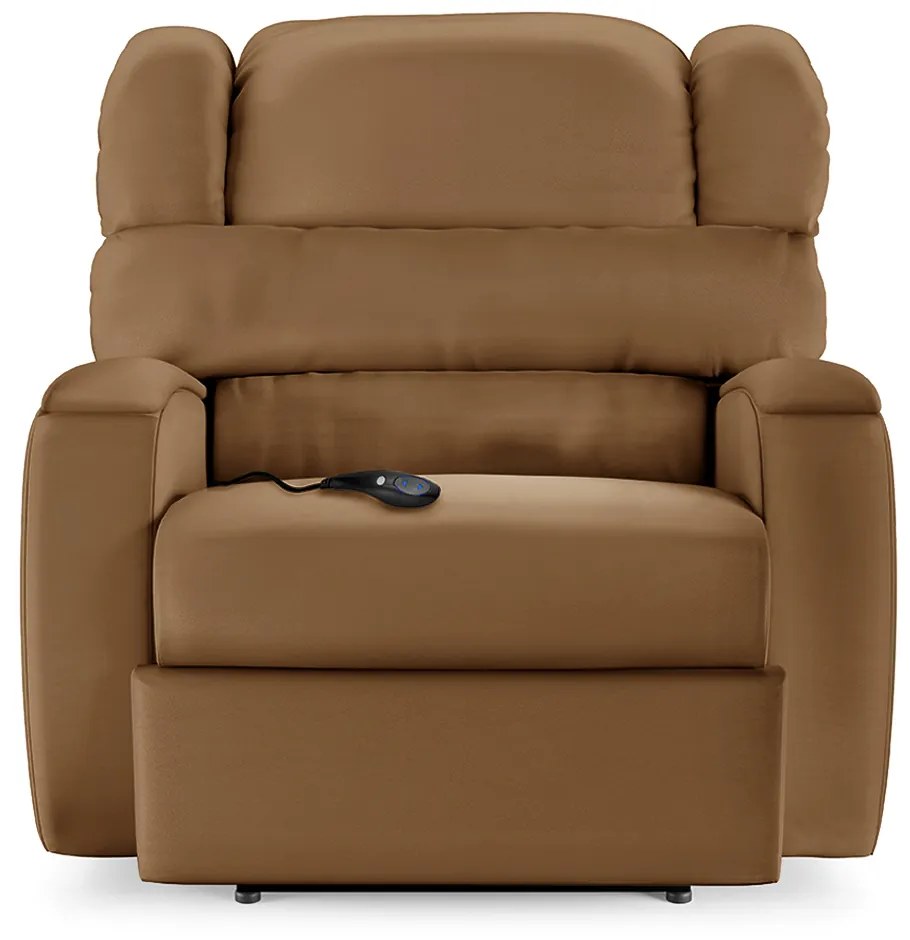 Poltrona do Papai Sala de Cinema Reclinável Kylie Controle Power Elétrico USB PU Caramelo G23
