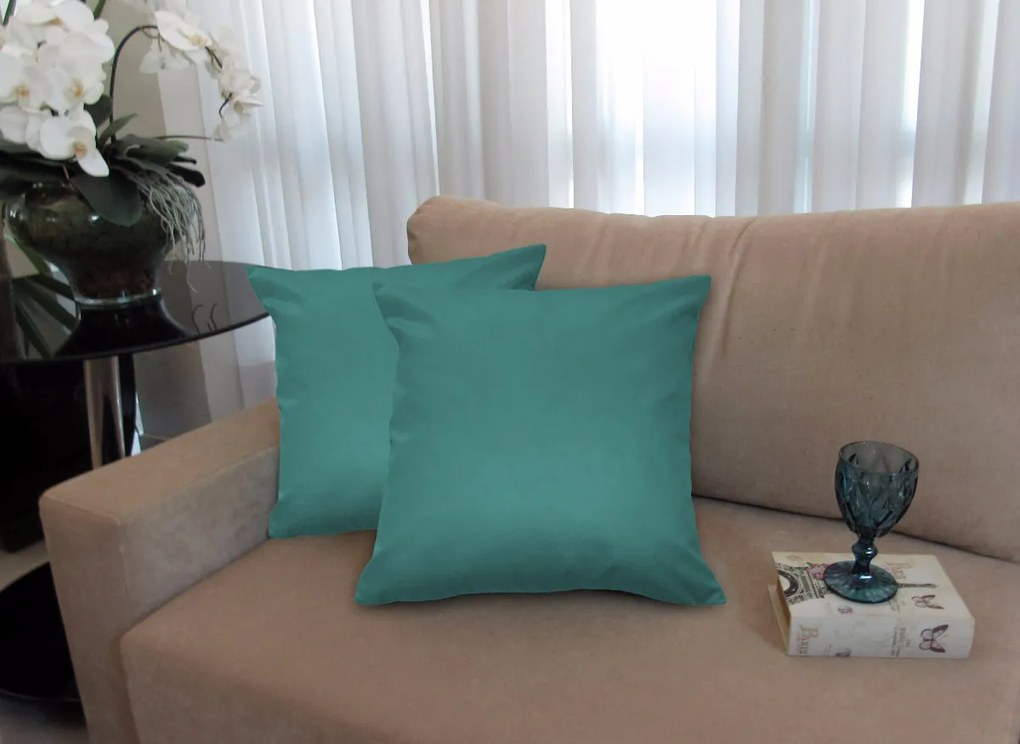 Almofada Decorativa 40x40 Tecido Suede Azul Tiffany