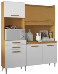 Armário de Cozinha Compacta 182cm Noir Cinamomo/Branco A15 - Mpozenato