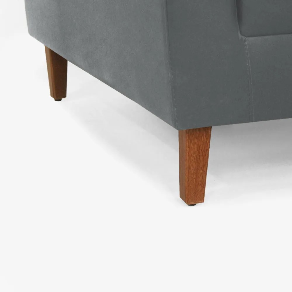 Conjunto 2 Poltrona Decorativa Gabriela Suede Cinza