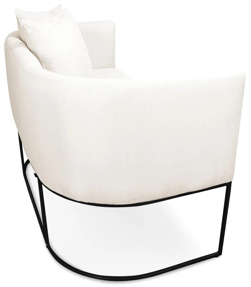 Namoradeira Paola 02 Lugares Linho Base Metálica Preto D03 - D'Rossi - A27 Areia