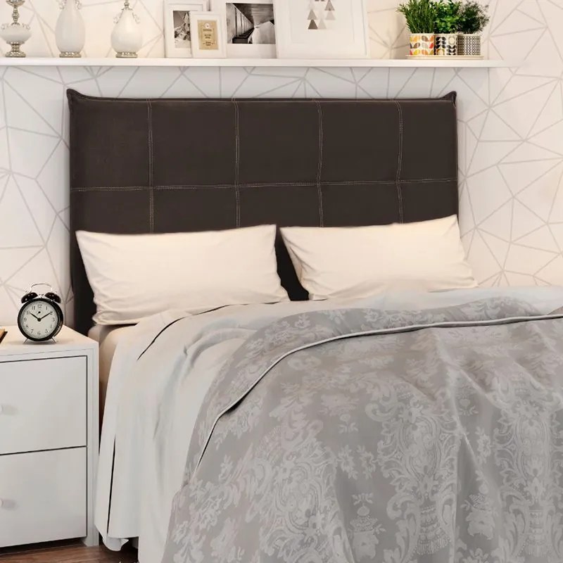 Cabeceira Cama Box Casal Queen 160 cm Marselha Veludo Marrom - Sheep Estofados - Marrom
