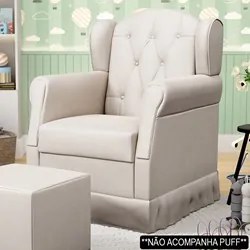 Poltrona de Amamentação Balanço Letícia Suede Bege - Phoenix