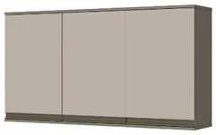 Armário Aéreo 120cm 3 Portas 100% MDF Connect Duna/Cristal - Henn