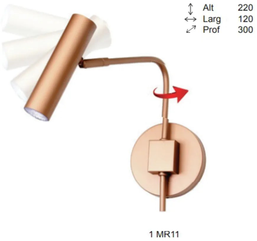 Arandela Choice Articulada 30X12X22Cm 1Xmr11 - Old Artisan Ar-5558 (DOURADO FOSCO / DOURADO BRILHO)