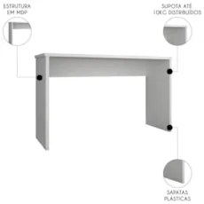 Conjunto de Escritório Home Office 3 com Peças Gávea Branco - Móveis L