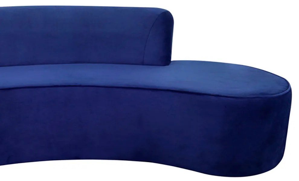 Sofá 3 Lugares Eros D07 Curvo 210cm Braço Esquerdo Veludo Royal - D'Rossi