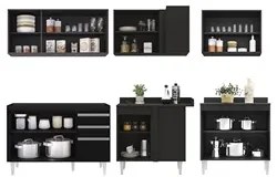 Armário de Cozinha Modulado de Canto 6 Peças CP28 Balcão sem Tampo Pre